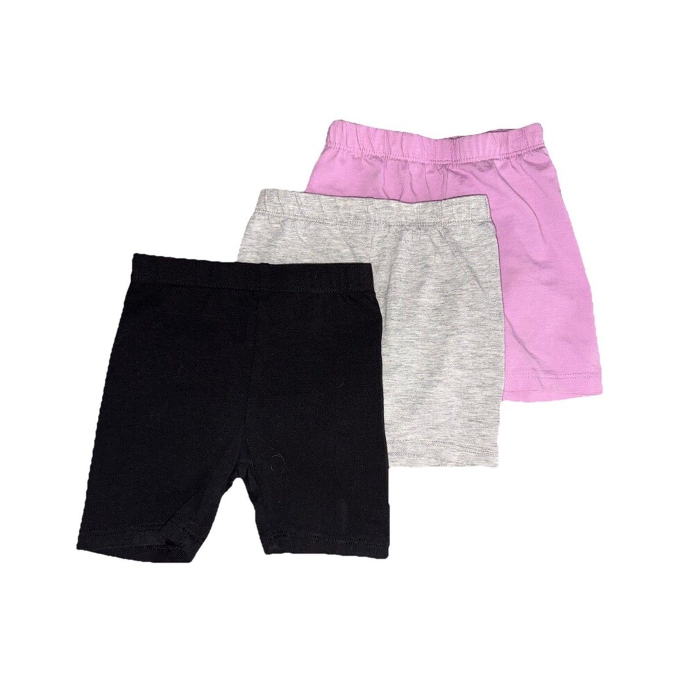 Girls Toddler Bike Shorts Stretch Set Of 3 Purple Black Gray 4T Pink Velvet